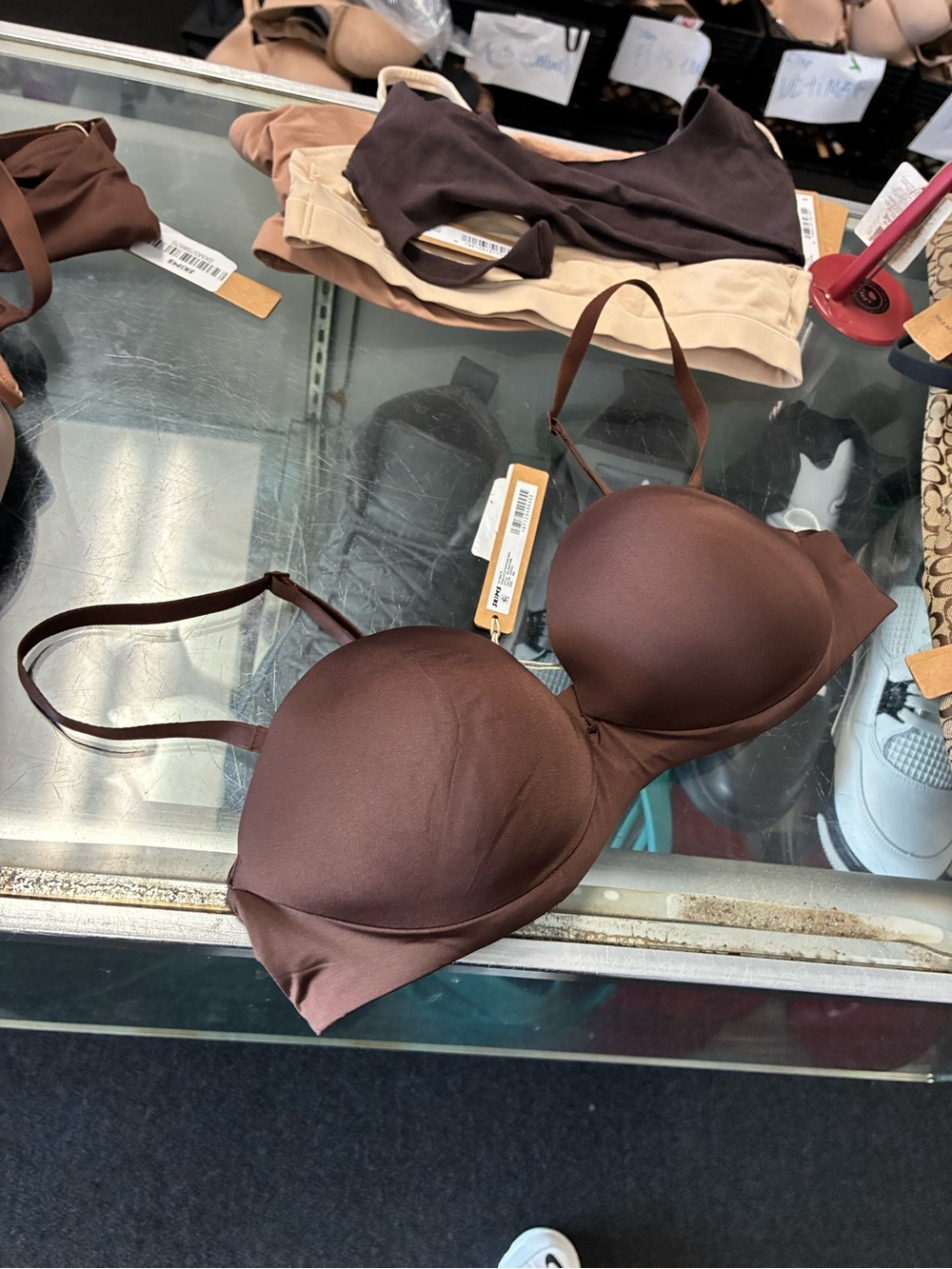 Women’s SKIMS Ultimate Push Ups Strapless Bra - Cocoa SZ 36B New